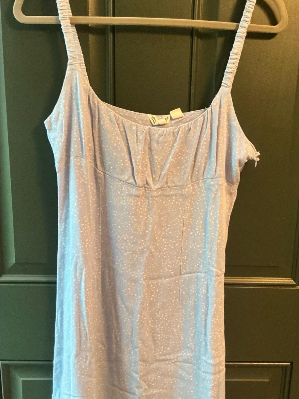 Roxy blue mini dress with small white speckles, size 
large